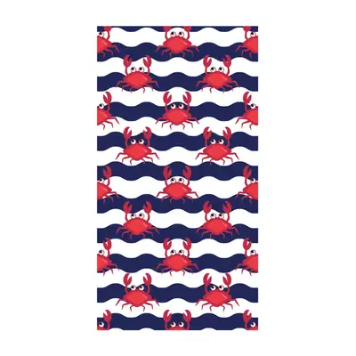 crabs_microfiber_towel Crabs Microfiber Beach Towel