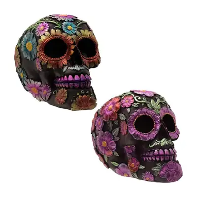 Day of the Dead Metallic Daisy and Flower Skulls