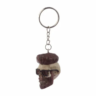Hipster Skull Keyring