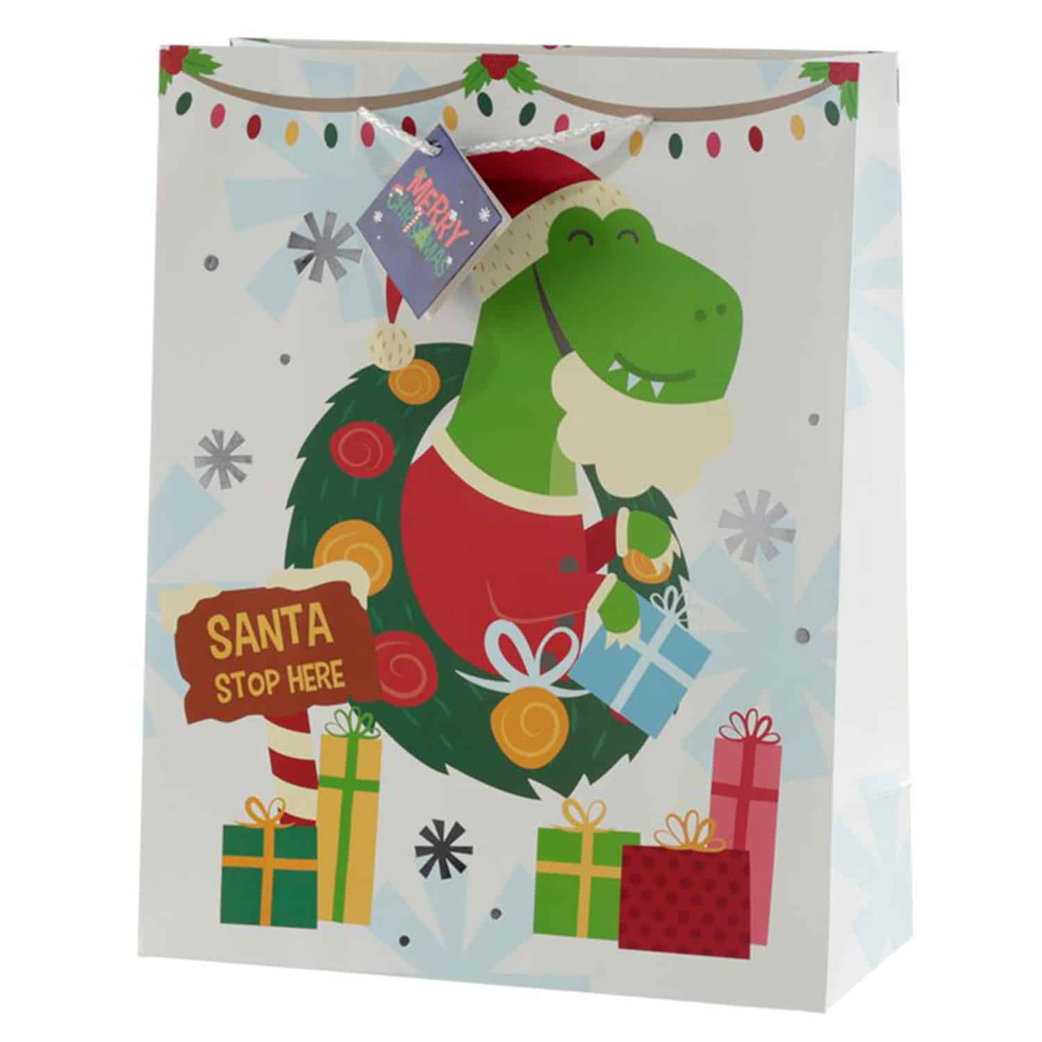 Holidays Dinosaur Gift Bag Large