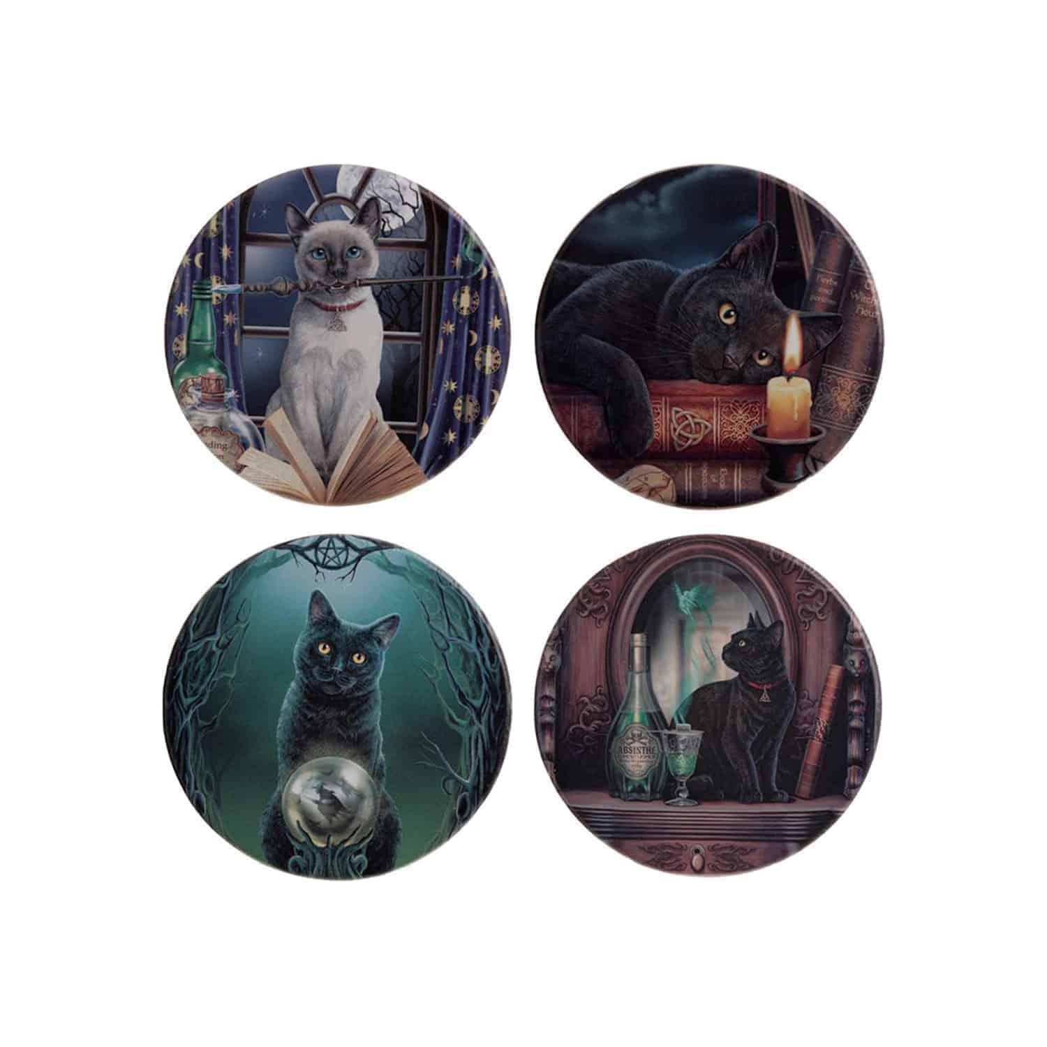 Lisa Parker Magical Cats Coasters Set of 4
