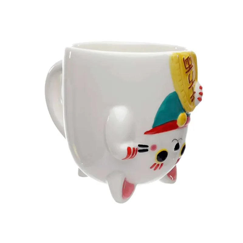 Maneki Neko Lucky Cat Upside Down Mug