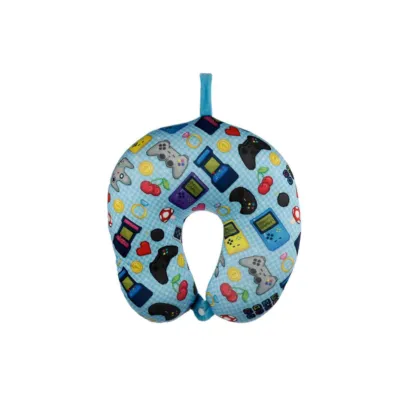 Relaxeazzz Next Gen Game Over Blue Travel Pillow & Eye Mask Set