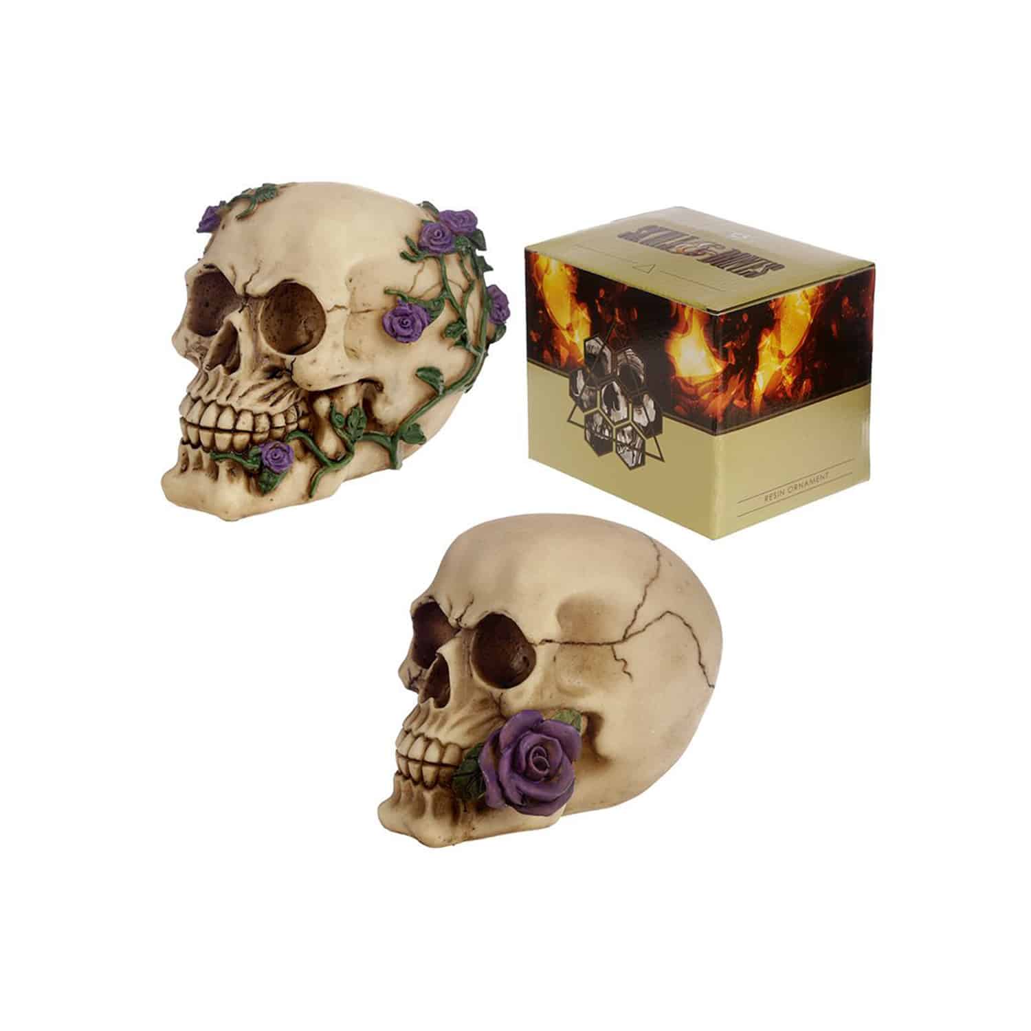 Skulls and Roses - Skull with Purple Roses Random Selection