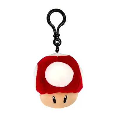 mario-super-mushroom-plush-hanger Mario Kart - Super Mushroom Mochi-Mochi Clip On Plush Hanger