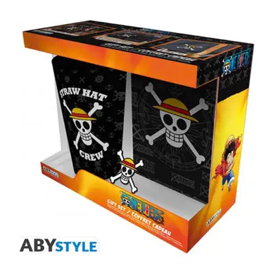 One Piece -  Jolly Roger XXL Glass, Pin and Pocket Notebook