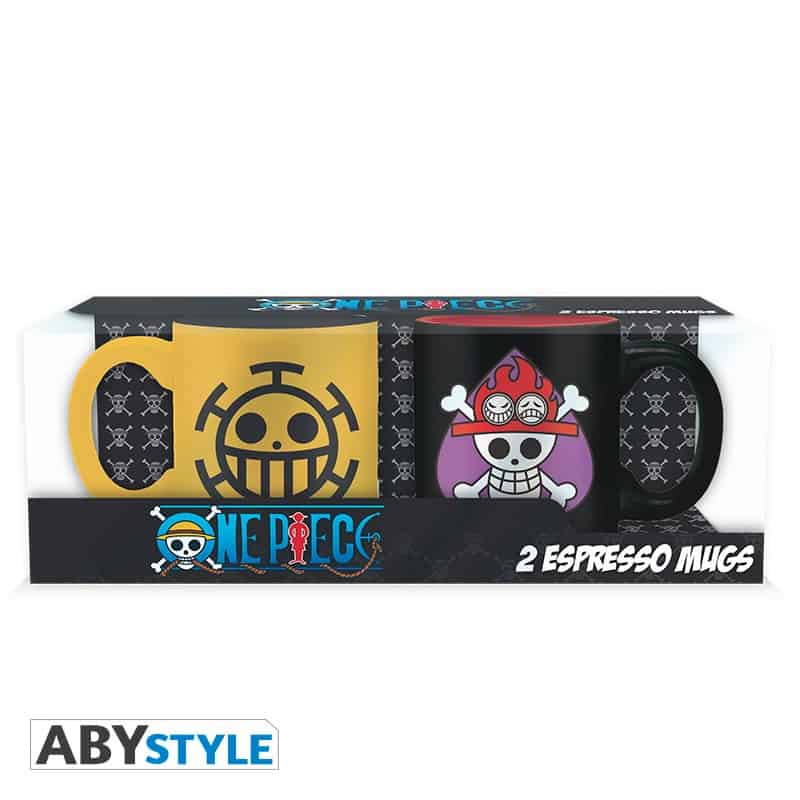 One Piece - Ace & Law Jolly Rogers  Esoresso Mugs 2-Pack