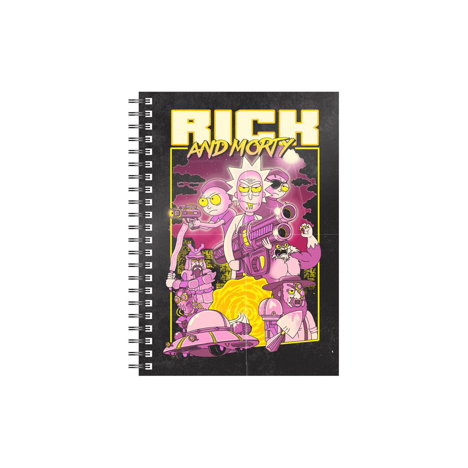 rick-and-morty-retro-poster-notebook
