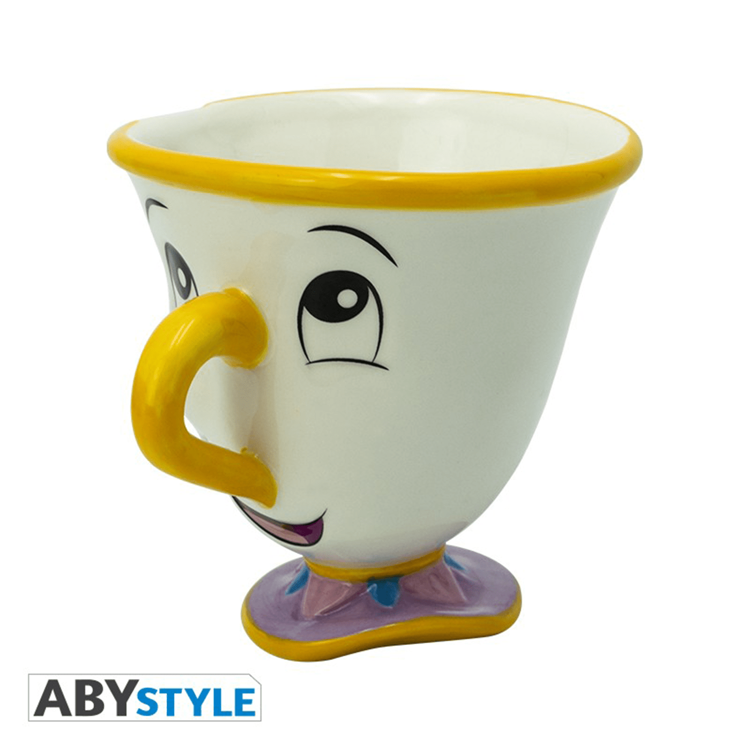 Disney Park Chip Tea Cup Coffee Mug Beauty And Beast Souvenir Gold White  Pink
